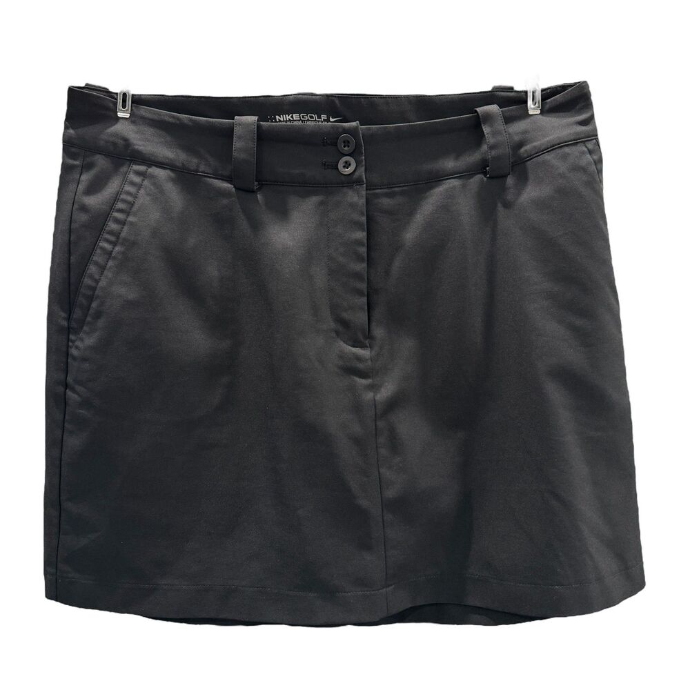 Nike Golf, Dri-Fit Black Golf Skirt, Skort Lined, Front and Back Pockets Size 10